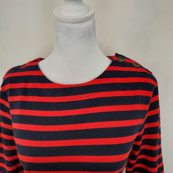 Boden Sophie Breton Navy/Red Striped Dress Size 8 - Picture 2 of 11